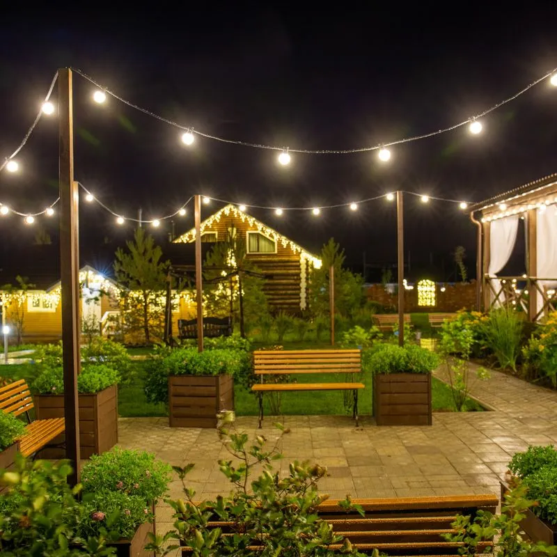 Гирлянда Belt-Light 2 жилы, 100м, шаг 40см, 225 патронов E27, IP65, черный провод NEON-NIGHT - Фото 2