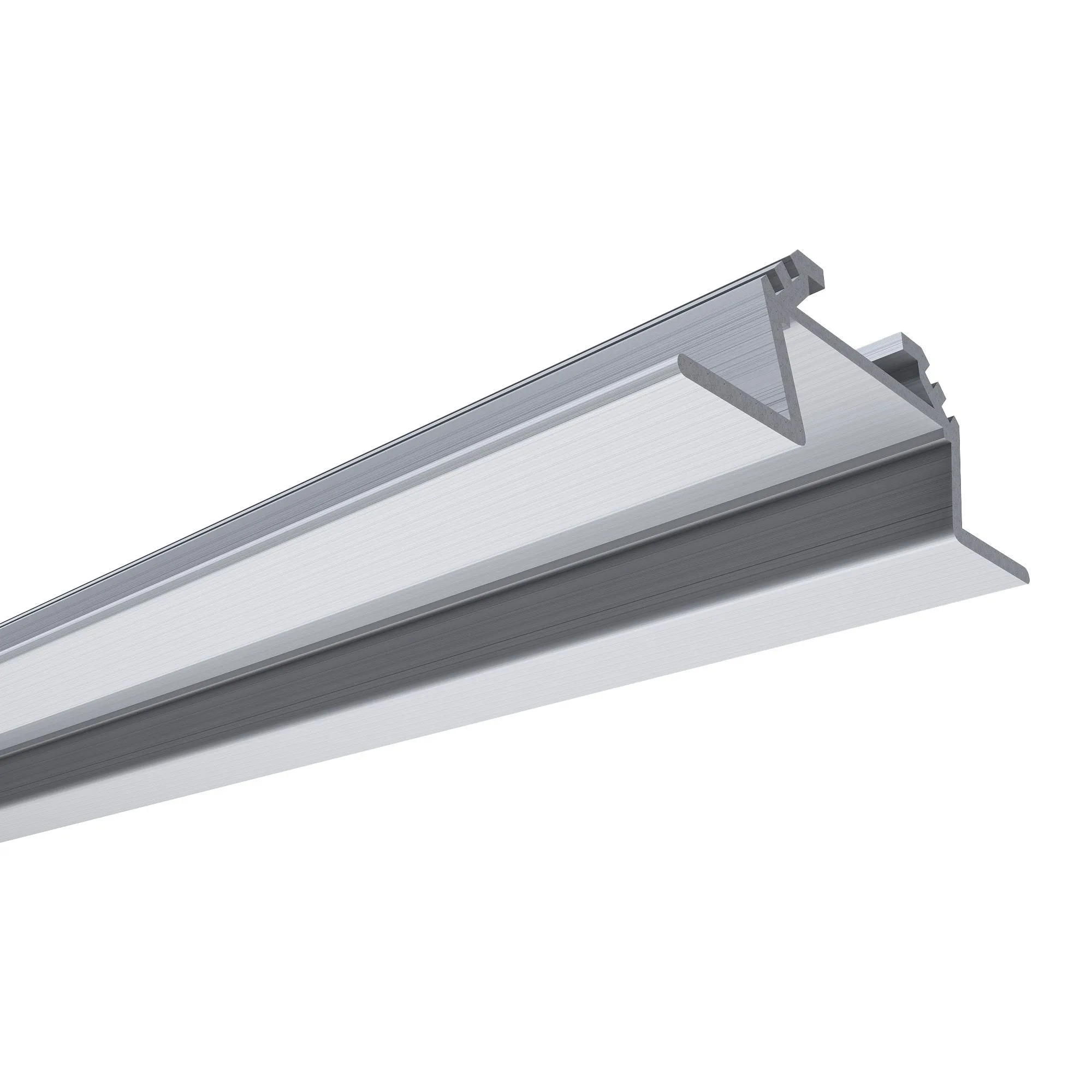 Профиль алюминиевый  угловой, накладной, серебро, 28,5х10,4мм, 1м, шир. ленты до 10мм (рассеиватель белый матовый, заглушки - 2шт.) - Фото 5