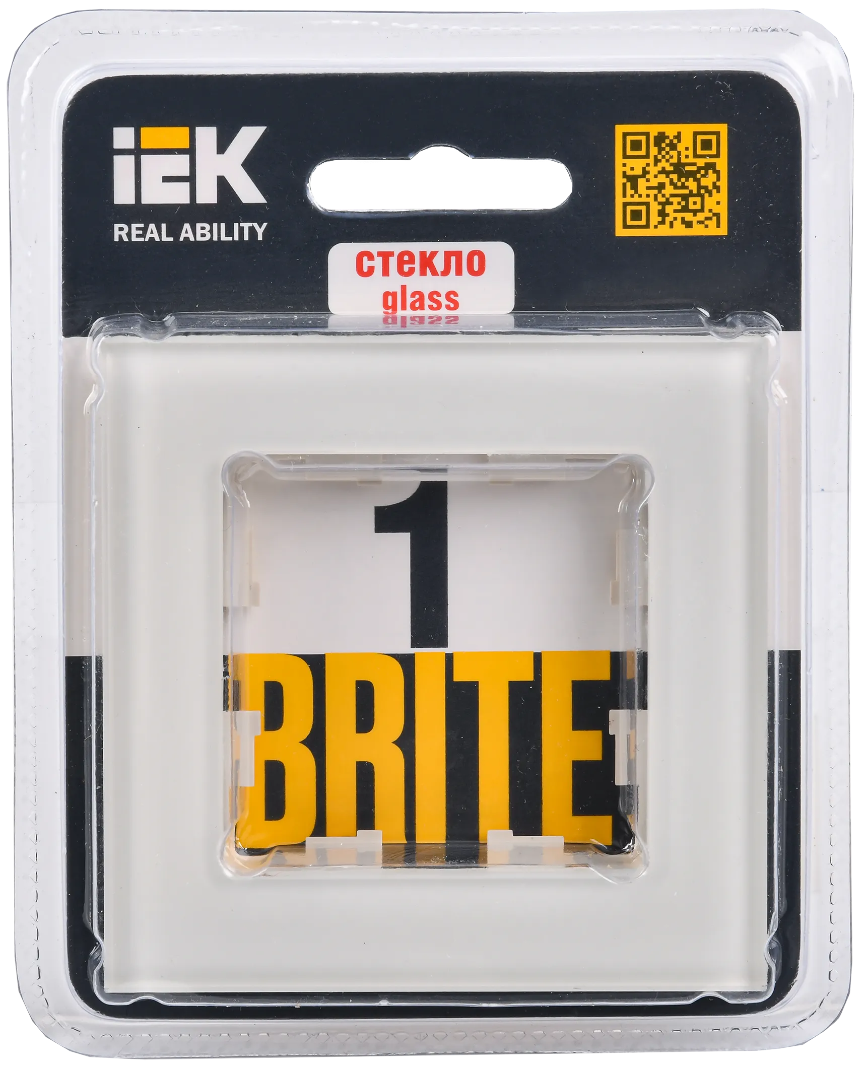BRITE Рамка 1 -местная РУ-1-2-БрВа стекло ванильный IEK - Фото 2