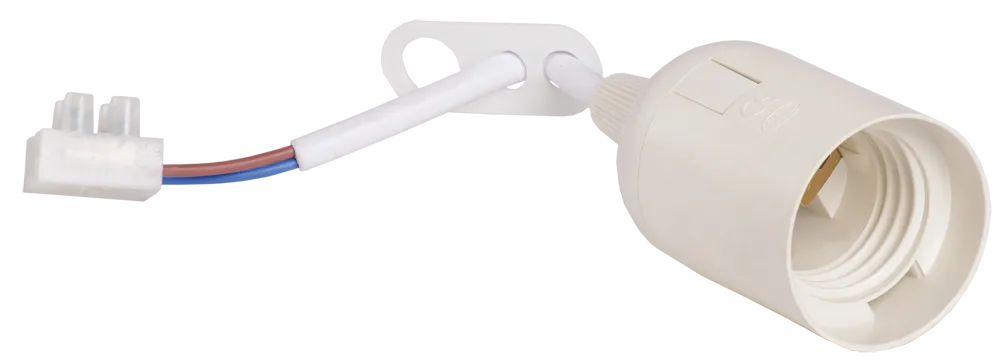 Патрон подвесной с шнуром Ппл27-04-К51 пластик Е27 белый (50шт) (стикер на изделии) IEK