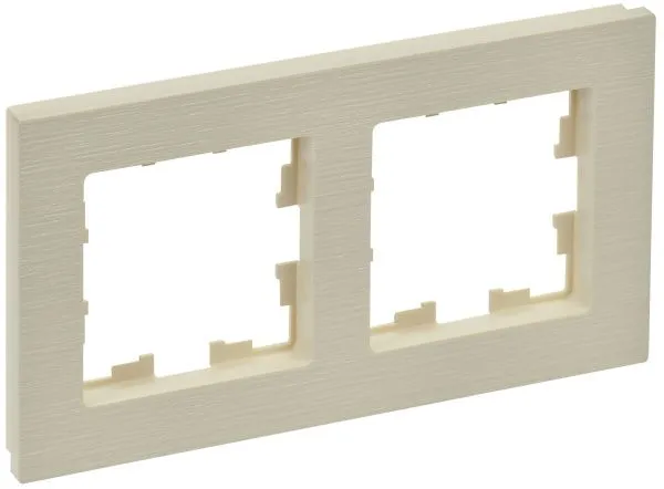 BRITE Рамка 2-местная РУ-2-Бр бежевый рифленый IEK BR-M22-51-K10