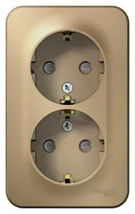 Розетка 2-м ОП Blanca 16А IP20 250В с заземл. защ. шторки титан SE BLNRA011204 1210580