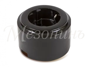 Розетка ретро фарфоровая, двухполюсная, с заземляющим контактом, коллекция "CILINDRO" , цвет - черны GE90301-05