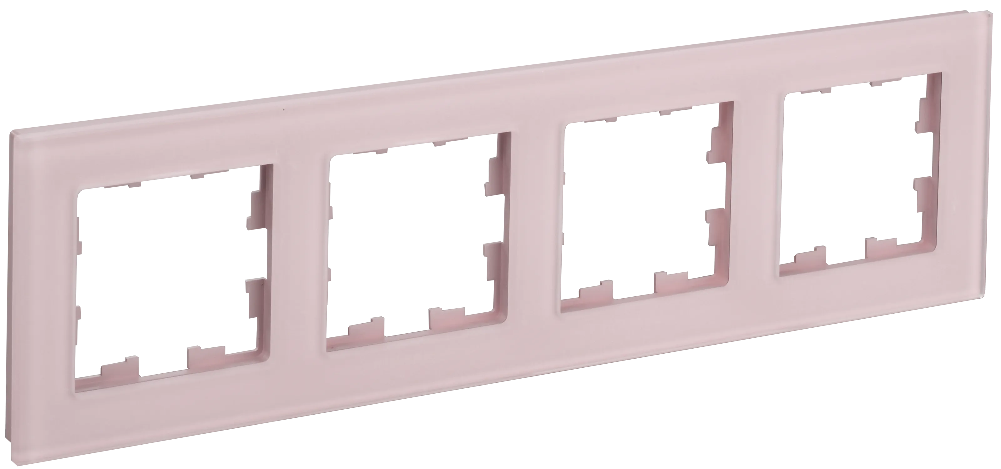 BRITE Рамка 4-местная РУ-4-2-Бр стекло розовый матовый IEK