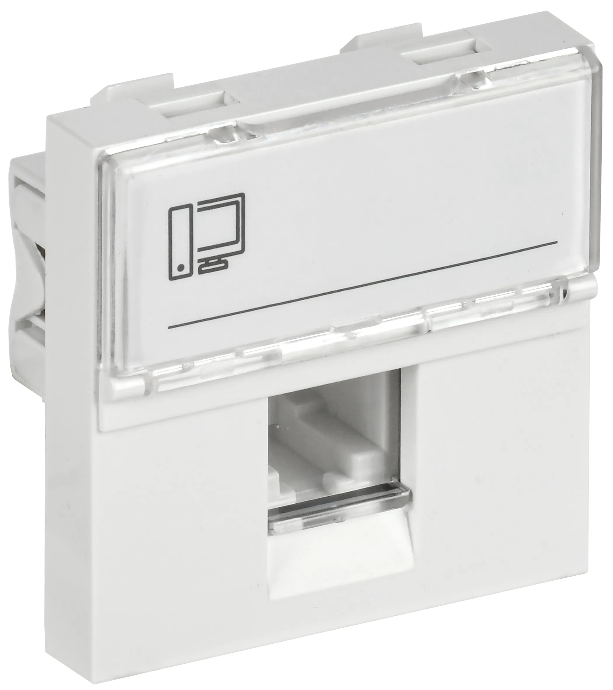 Розетка компьютерная РКИ-20-00-П RJ-45 UTP кат.5e (на 2 модуля) ПРАЙМЕР белая IEK