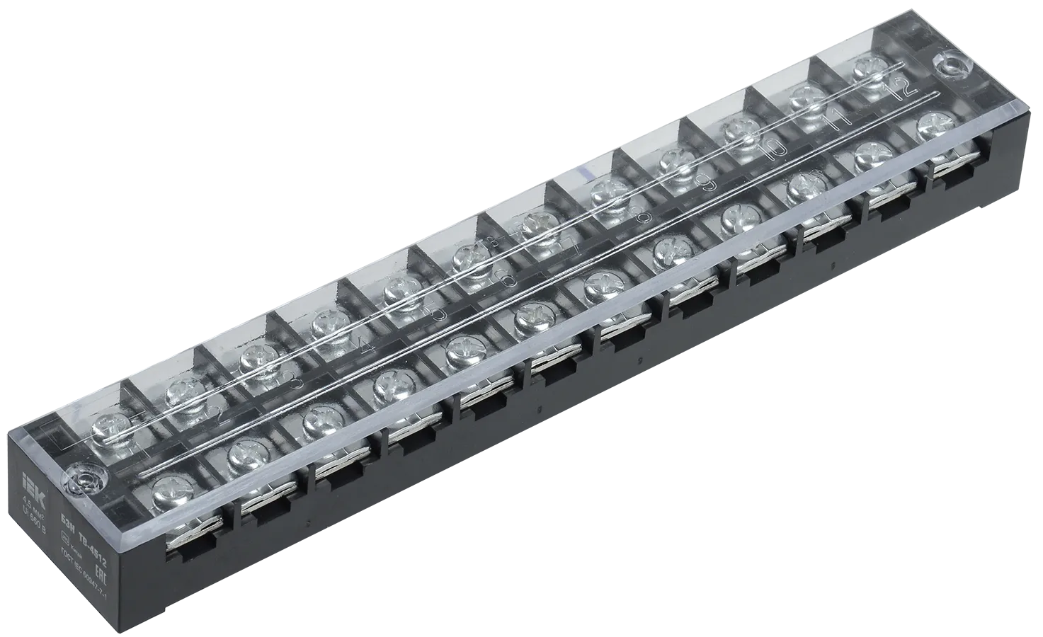 Блок зажимов наборный БЗН ТВ-4512 4,5мм2 45А 12 пар IEK