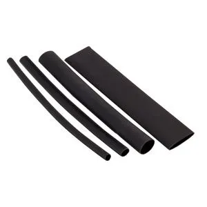 Набор ТУТк клеевые нг черн. Разного диаметра (3/1; 4.8/1.6; 6/2; 9/3; 12/4) 21шт 100мм. EKF tut-k-n-1-r