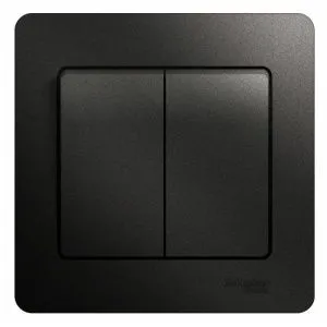 Выключатель 2-кл. СП Glossa 10А IP20 (сх. 5) 10AX в сборе антрацит SE GSL000752 400331