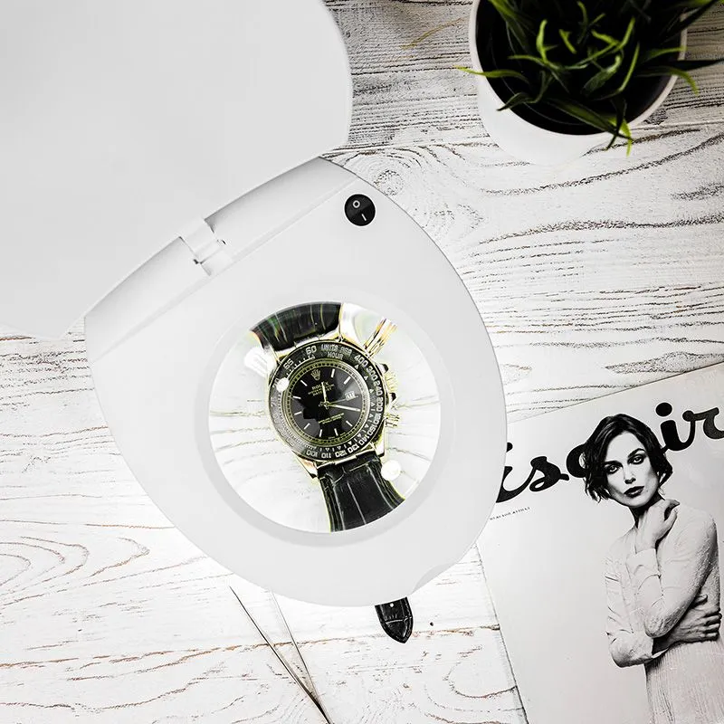 Лупа на струбцине круглая 8D с подсветкой и крышкой, ø127мм, белая (6025,BO) REXANT - Фото 3