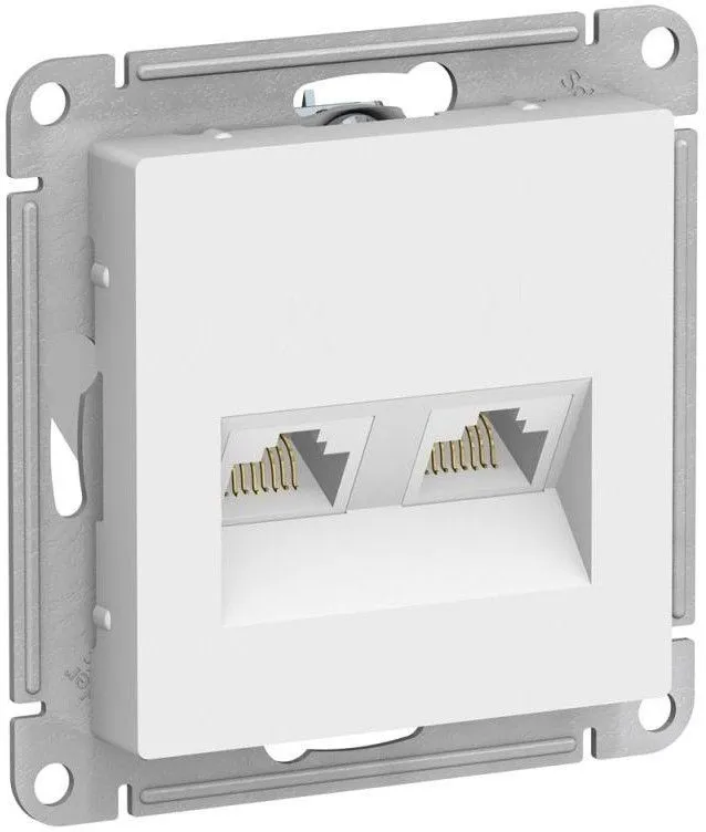 Розетка компьютерная 2-м AtlasDesign RJ45 кат.5E механизм бел. SE ATN000185
