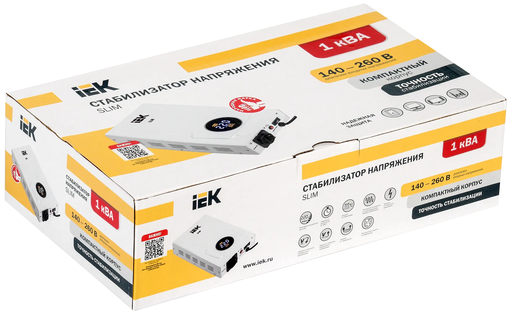 Стабилизатор напряжения настенный SLIM 1кВА IEK - Фото 2