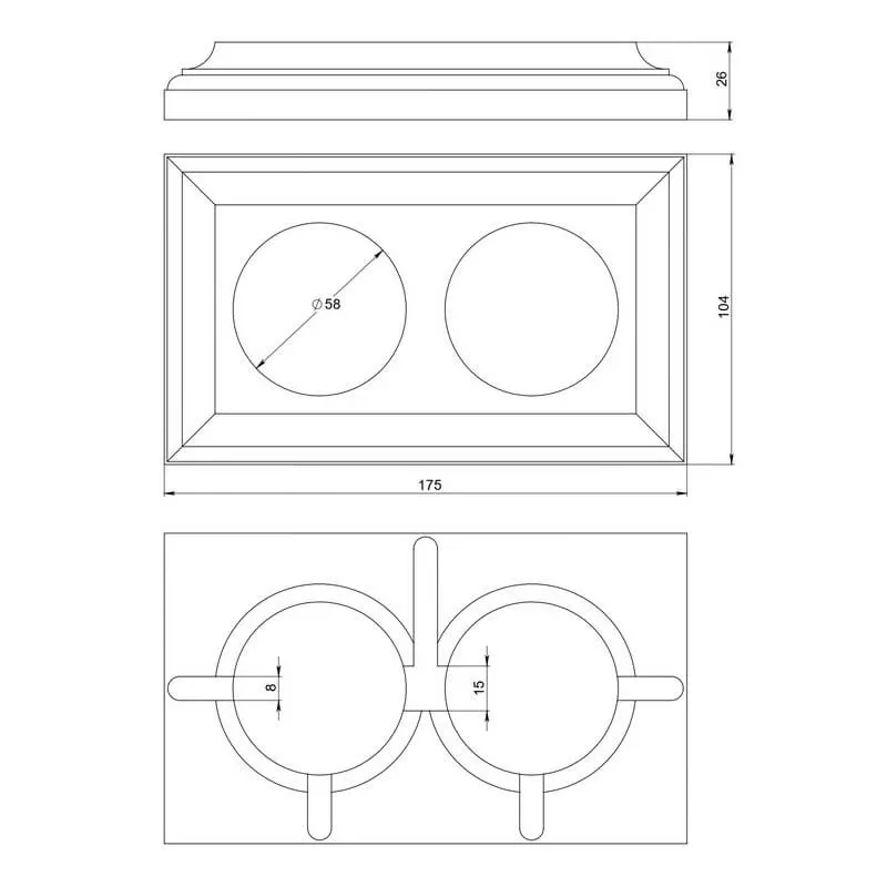 Рамка двухместная  "Престиж" бук натуральный, для наружного и внутреннего монтажа, ТМ "МезонинЪ" GE7 - Фото 2