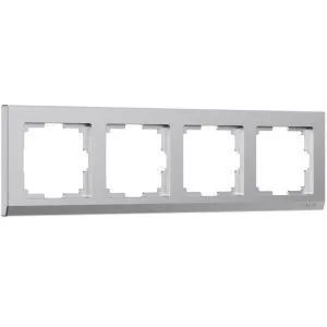 Рамка на 4 поста Stark (серебряный матовый),Werkel W0041865