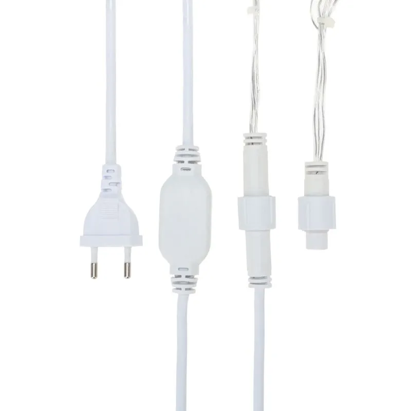 Гирлянда светодиодная Бахрома (Айсикл) 2,4х0,6м 88 LED БЕЛЫЙ прозрачный ПВХ IP65 постоянное свечение 230В блок в комплекте NEON-NIGHT - Фото 3