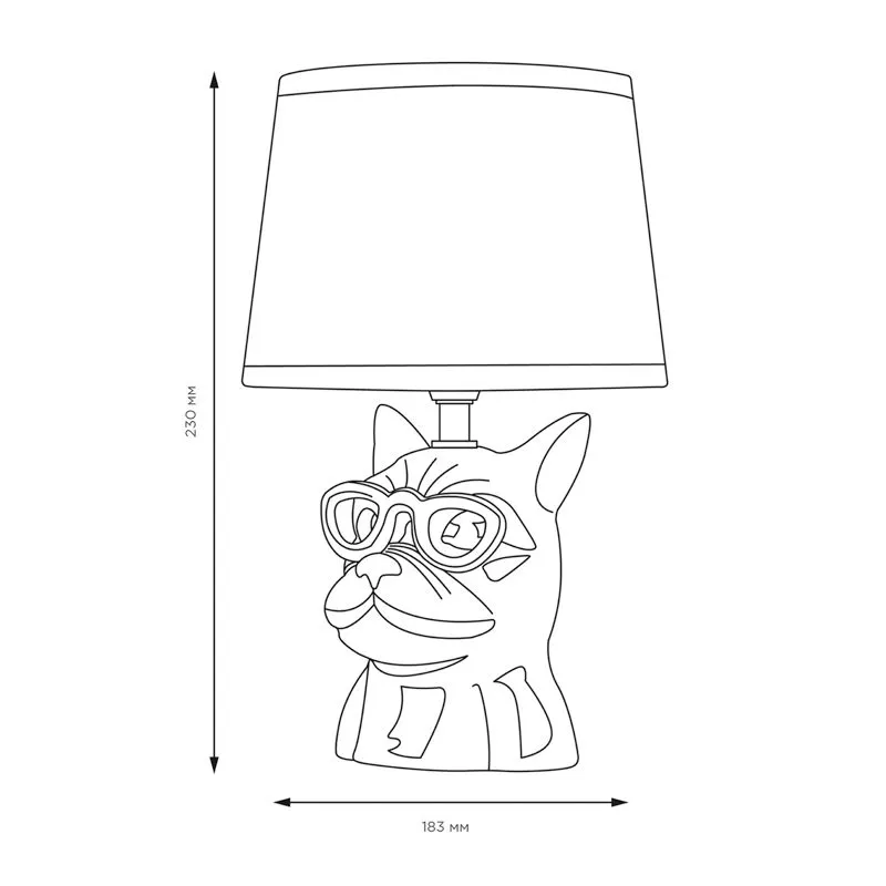 Светильник декоративный настольный МОБИ "Бульдог", с цоколем Е14, 40Вт, цвет белый REXANT - Фото 4