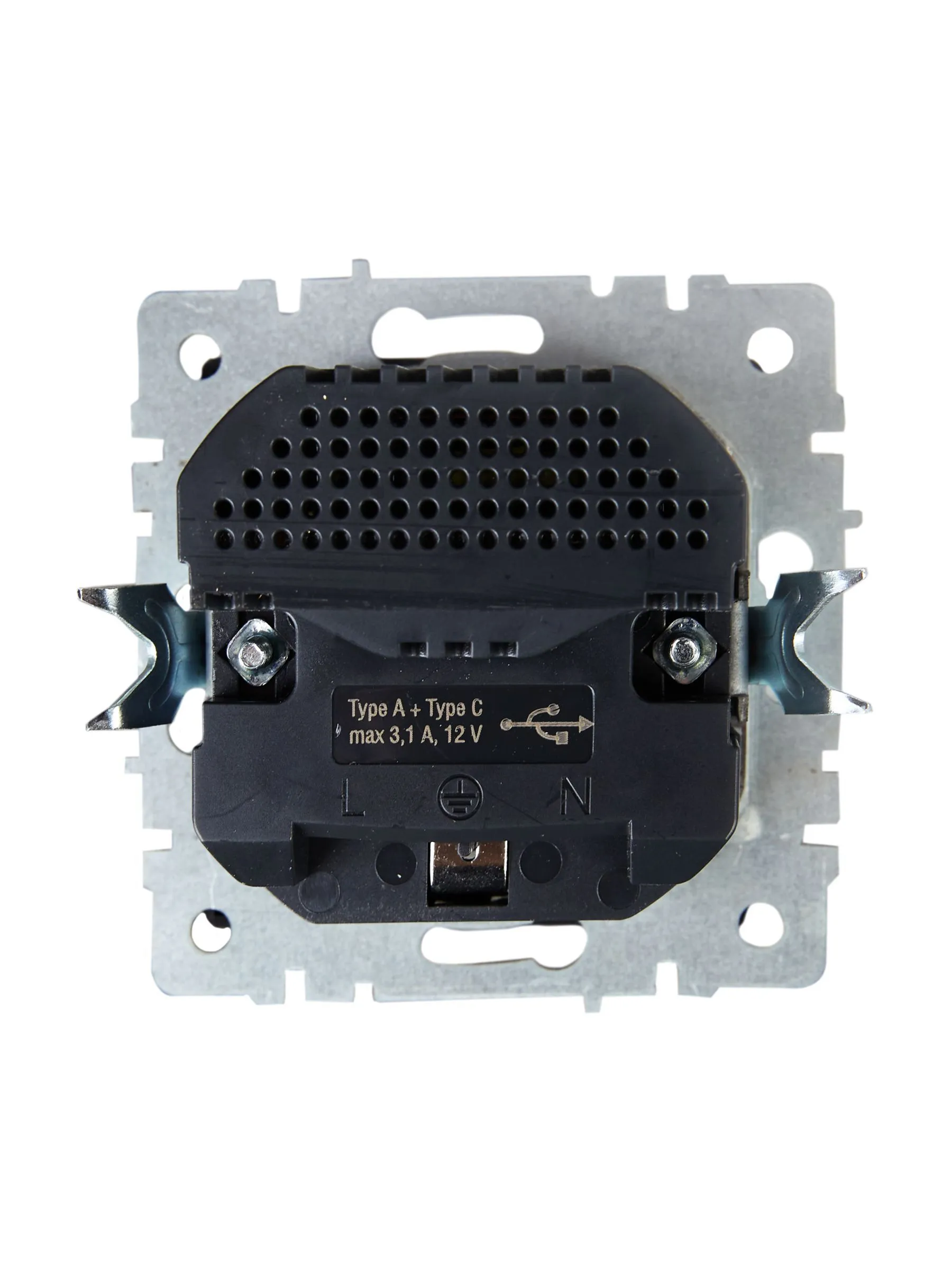 BRITE Розетка 1-местная с заземлением с защитными шторками 16А с USB A+C 18Вт РЮш11-1-БрМ маренго IEK - Фото 3