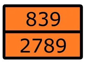 Знак наклейка "Номер ООН 839/2789" (300x400) EKF an-7-839-2789