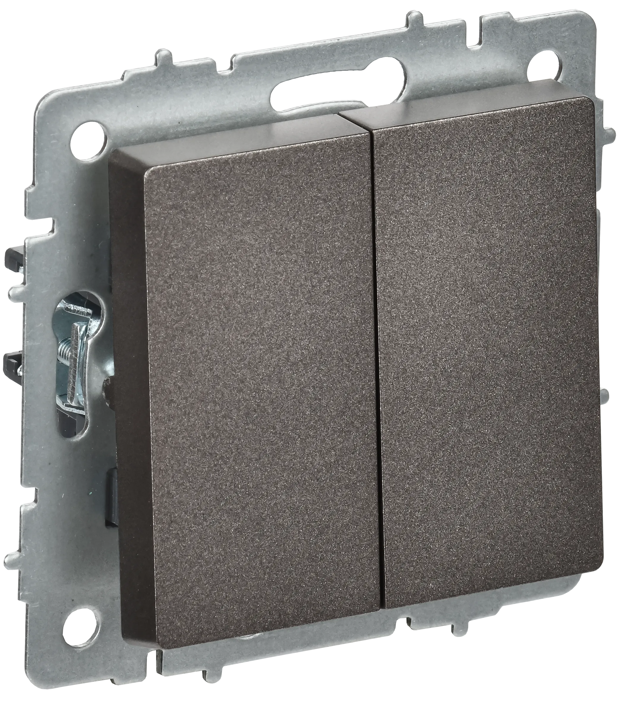 BRITE Выключатель 2-клавишный перекрестный 10А ВС10-2-3-БрТБ темная бронза IEK