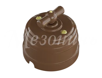 Выключатель ретро пластиковый поворотный на два положения, для включения из 2-х мест (1-клавишный)