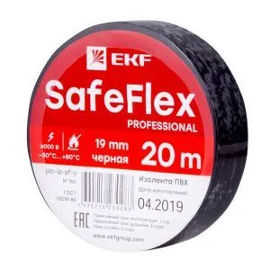 Изолента ПВХ черная 19мм 20м серии SafeFlex plc-iz-sf-b