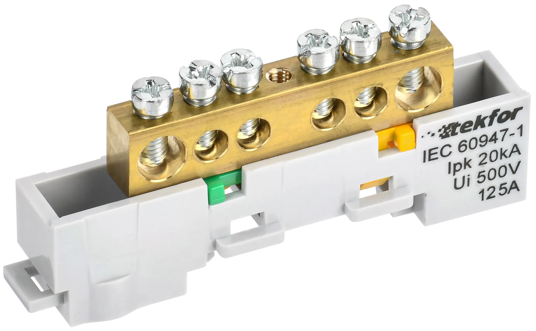 TEKFOR Шина PE "земля" неизолированная на универсальном держателе 8х12-6-Ж IEK TF-NN20-06-DL-K05