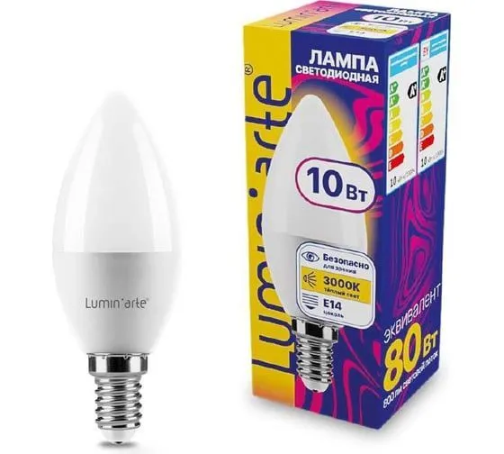 Светодиодная лампа Luminarte LSTD-C37-10W3KE14 10Вт 3000K E14