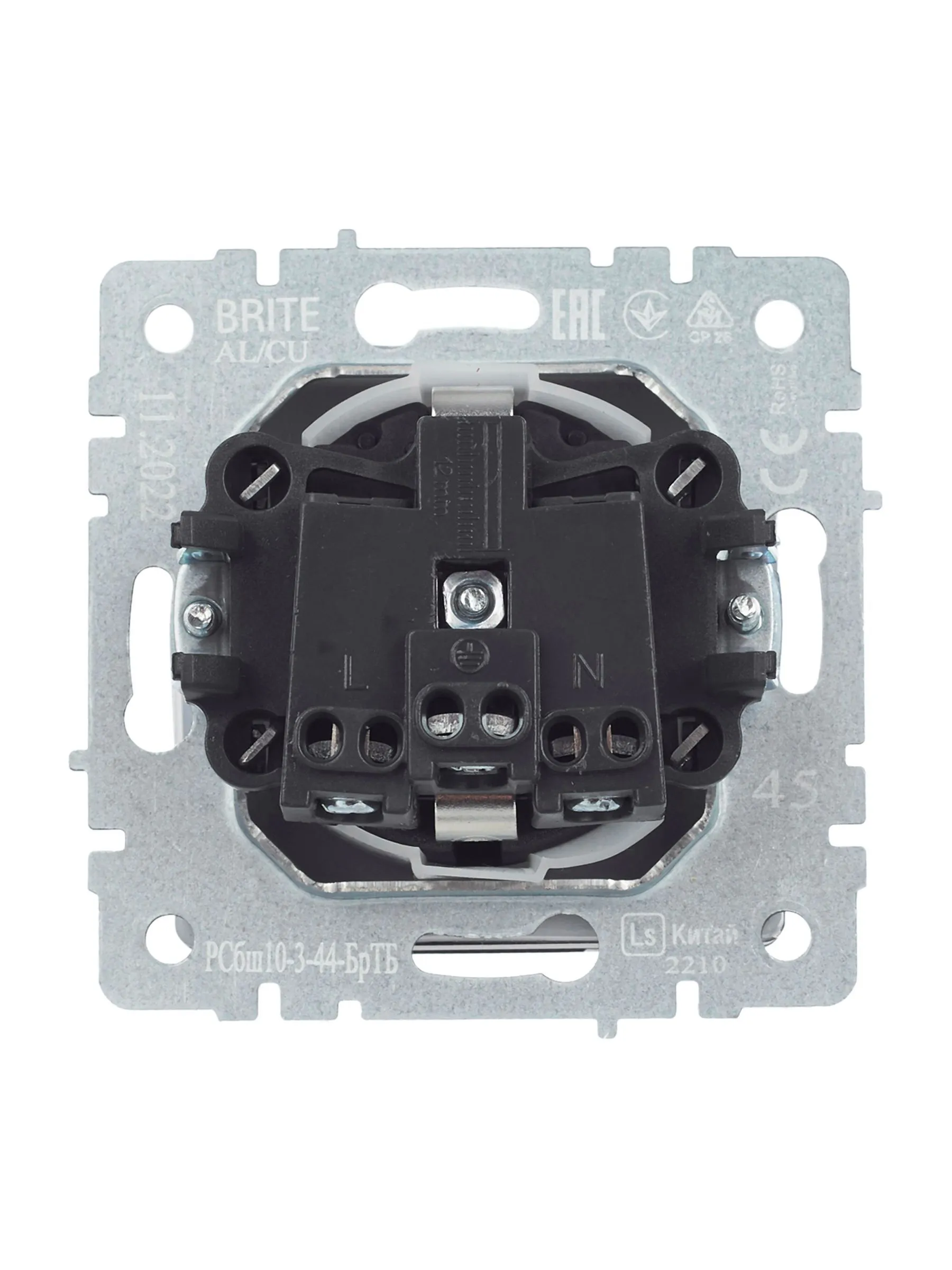 BRITE Розетка 1-местная с заземлением с защитными шторками и крышкой 16А IP44 РСбш10-3-44-БрТБ темная бронза IEK - Фото 4