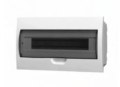 Корпус пластиковый БЕЛЫЙ ЩРВ-П-18, черная прозрачная дверь IP51, DEKRON DEK06103-0040-B