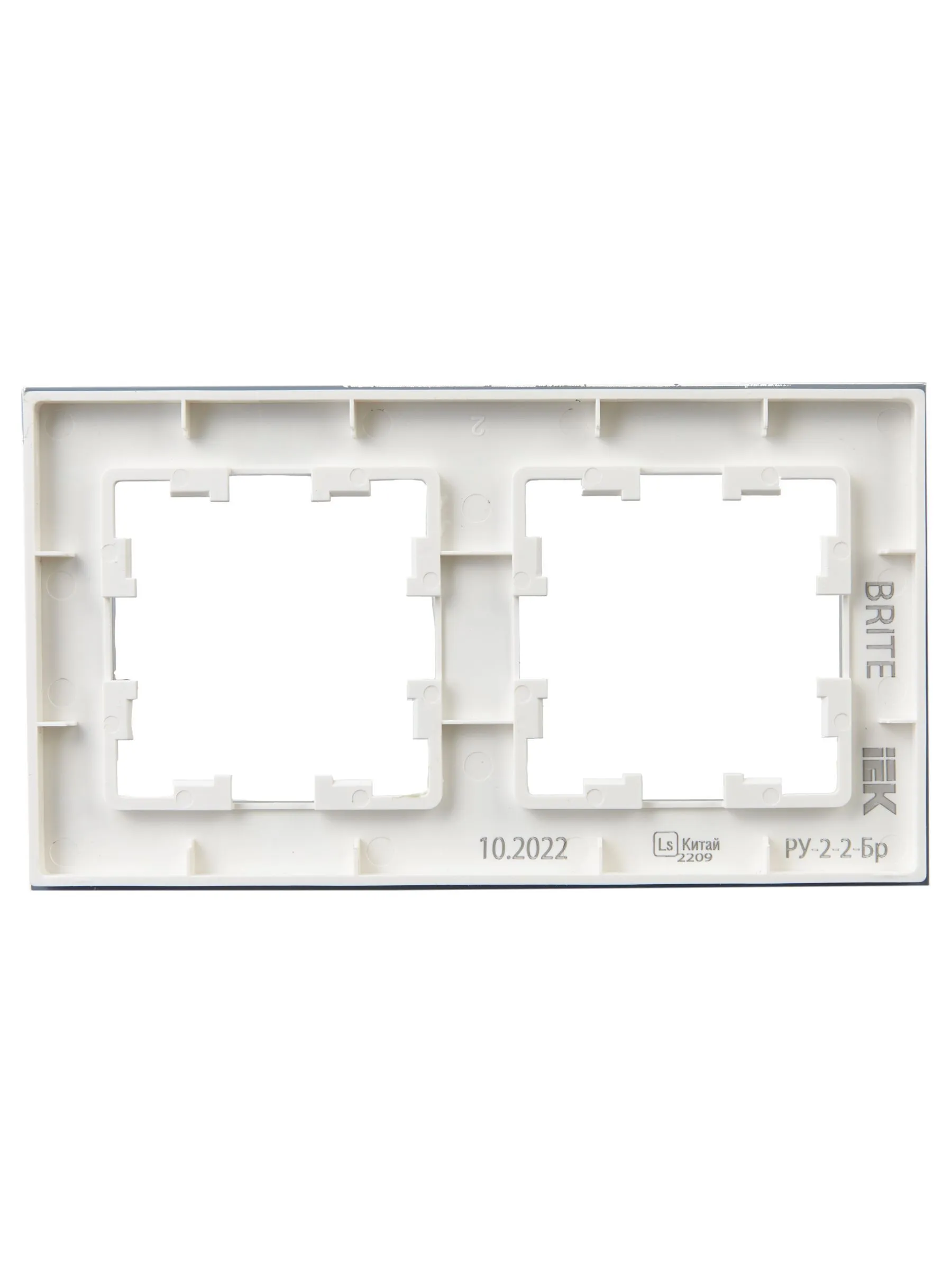 BRITE Рамка 2-местная РУ-2-2-Бр стекло белый матовый IEK - Фото 4