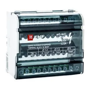 Шина нулевая в корпусе (4х11) EKF sn0-4x11