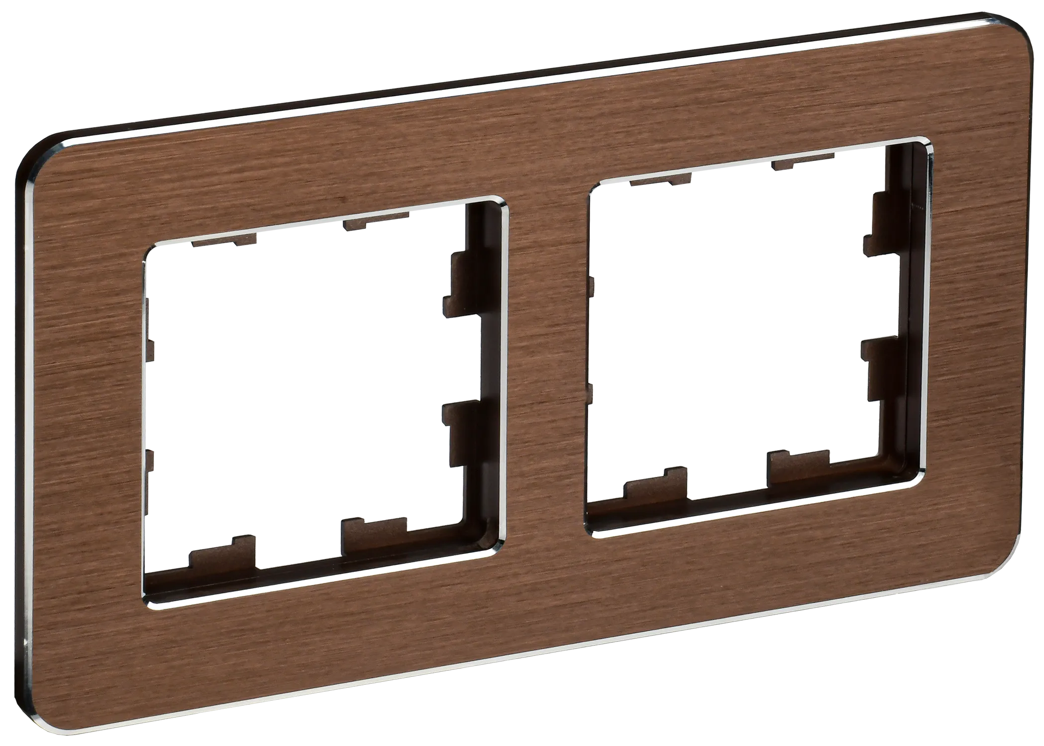 BRITE Рамка 2-местная РУ-2-1-Бр металл коричневый RE AL IEK BR-M22-M-21-K30