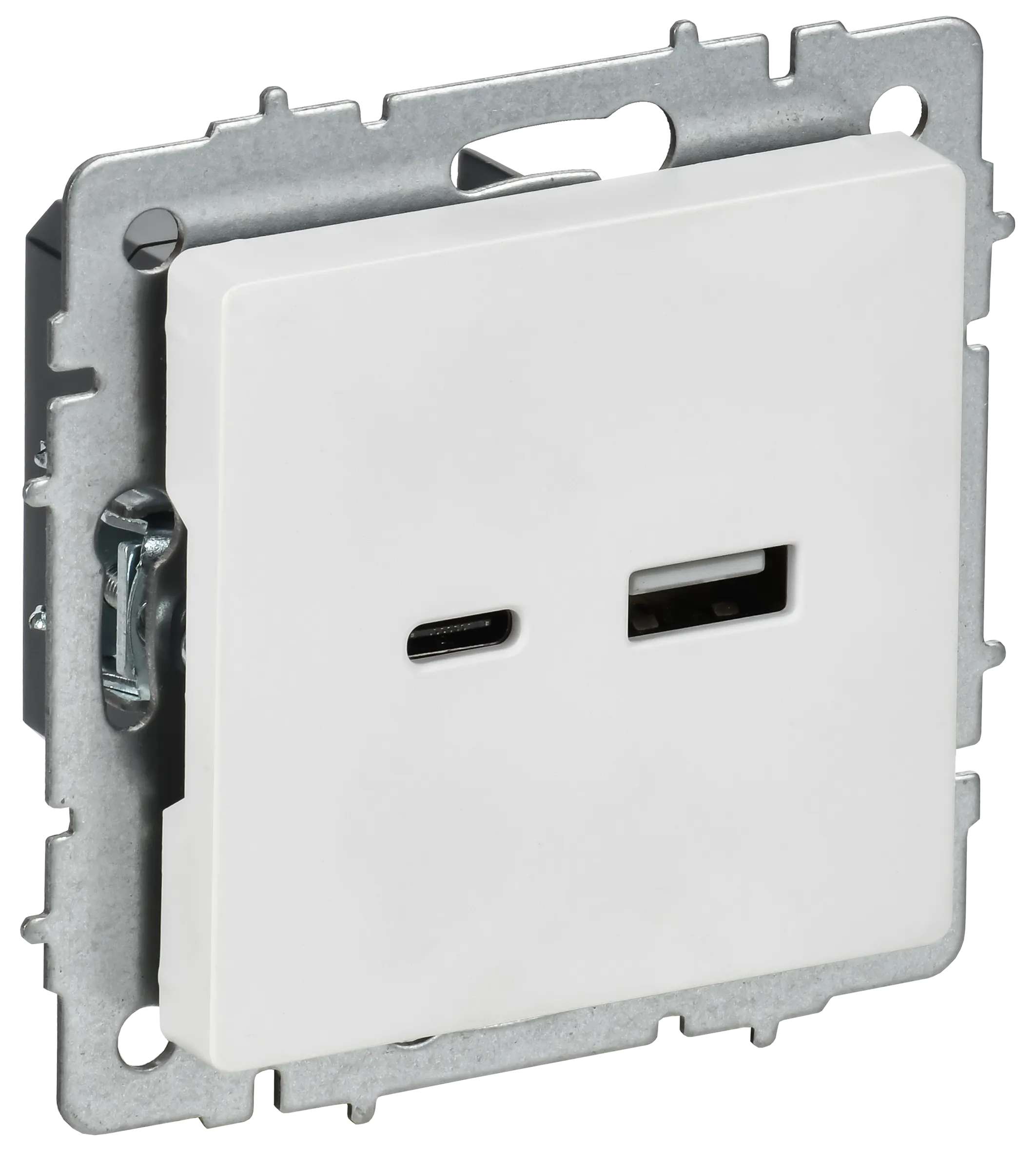 BRITE Розетка USB A+C 18Вт РЮ11-1-БрАБ арктический белый IEK BR-U22-018-K91