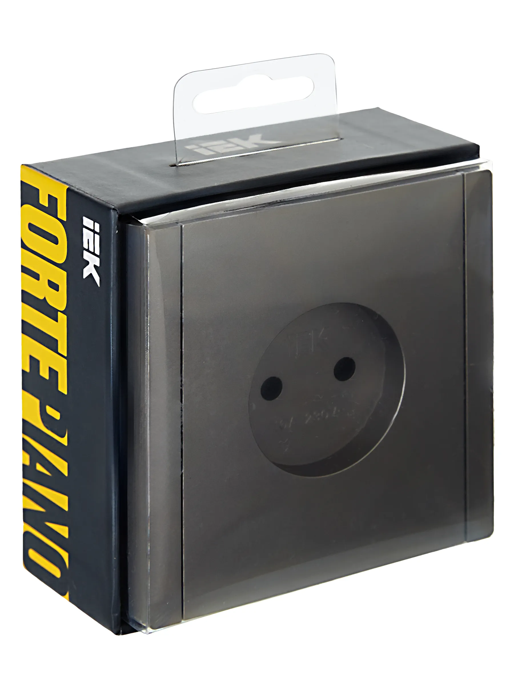 FORTE&PIANO Розетка 1-местная без заземления без защитных шторок винтовое крепление 10А FP518 сталь IEK - Фото 2