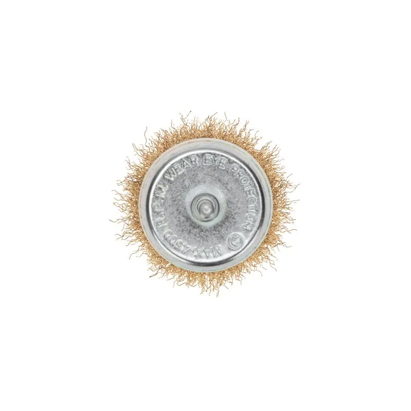 Щетка чашечная для дрели, витая латунированная проволока, 75мм KRANZ - Фото 3