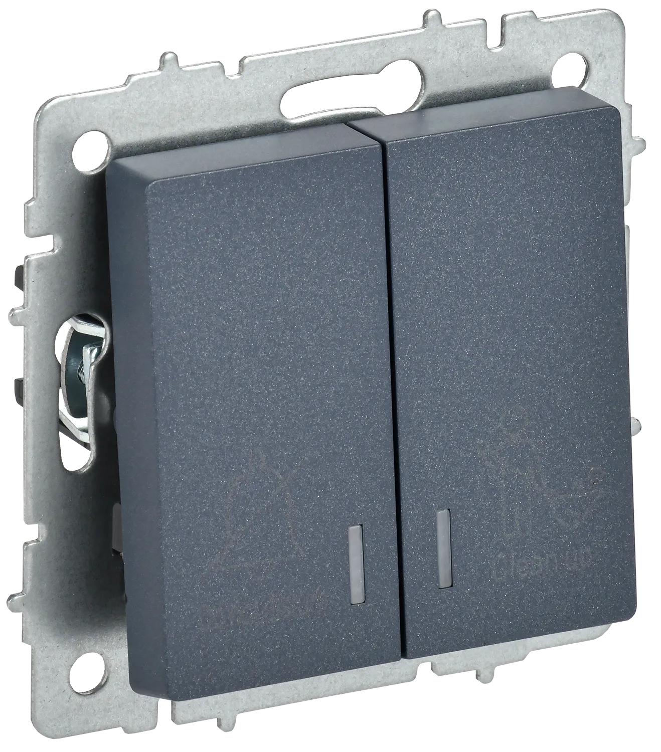 BRITE Выключатель 2-клавишный с индикацией для отелей 10А ВС10-2-9-БрМ маренго IEK BR-V20-2-10-K35