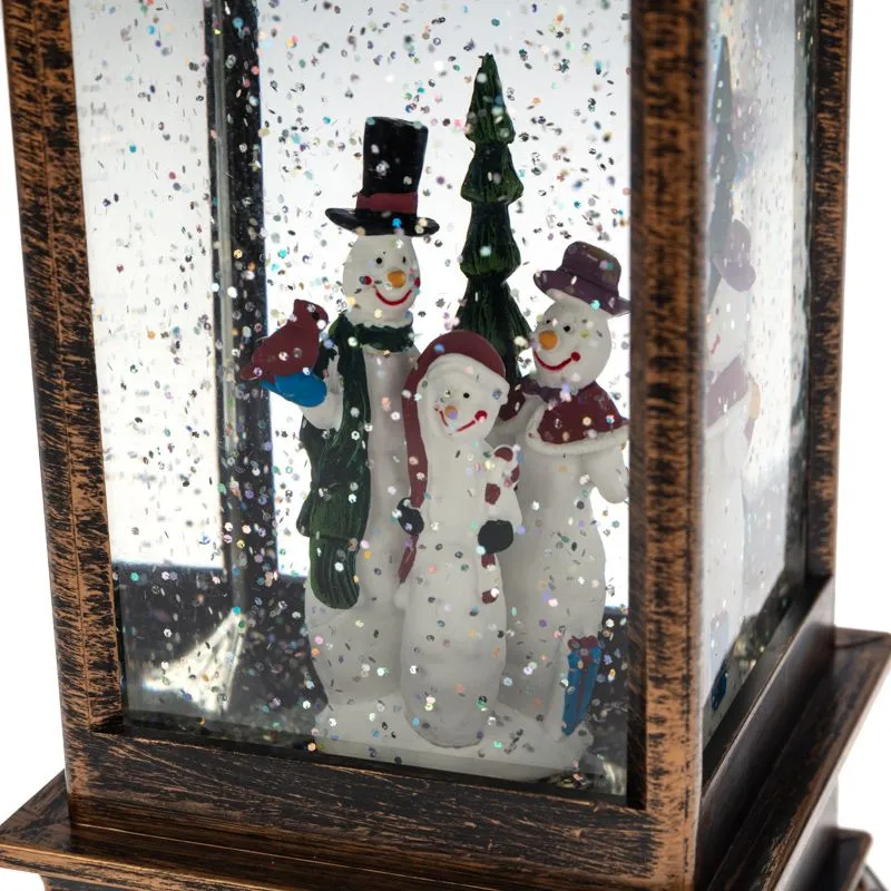 Декоративный фонарь с эффектом снегопада и подсветкой Новый год - Фото 4