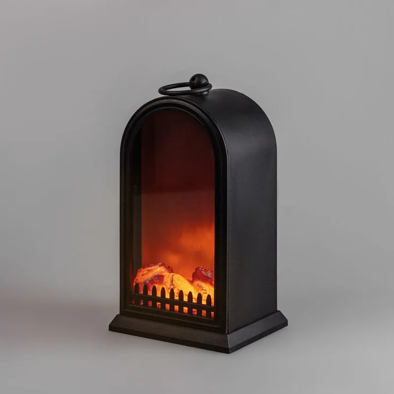 Светодиодный камин Фьюжн с эффектом живого огня 14,7x11,7x25 см, батарейки 2хС (не в комплекте) USB, черный