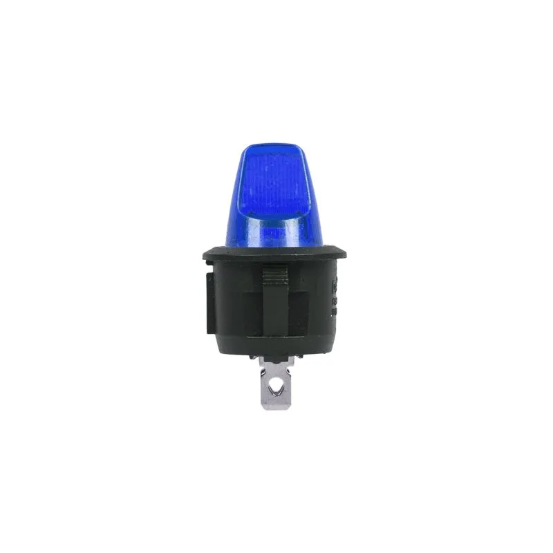 Выключатель клавишный круглый 12V 16А (3с) ON-OFF синий с подсветкой (RWB-224, SС-214) REXANT - Фото 4