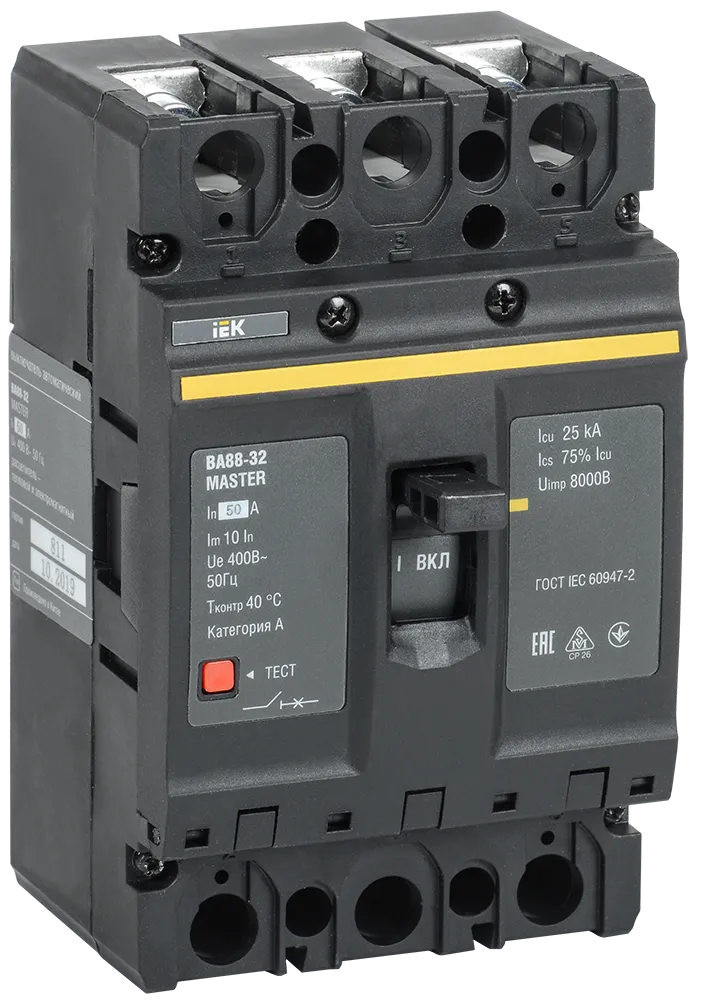 Выключатель автоматический ВА88-32 3Р 50А 25кА MASTER IEK