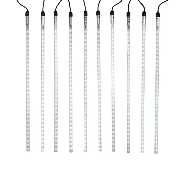 Гирлянда Тающие сосульки 24 В, комплект 10 шт. х 50 см, шаг 100 см, 600 LED, белый, соединяются - Фото 3