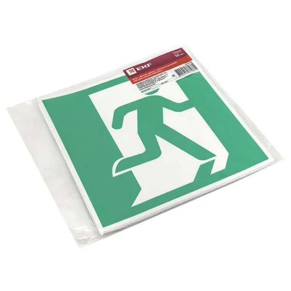 Знак наклейка E01-02 "Выход здесь" (правосторонний) (200х200) EKF - Фото 4