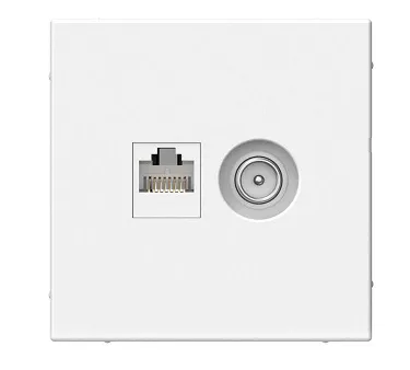 Розетка компьютерная + телевизионная 2-м ArtGallery RJ45 + TV кат.5E бел. SE GAL000189