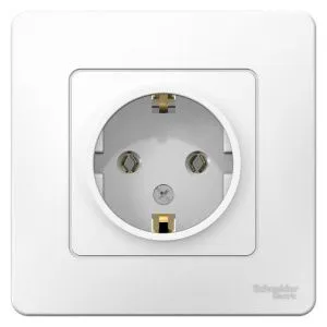 Розетка 1-м СП Blanca 16А IP20 250В с заземл. без защ. шторок бел. SE BLNRS001011 1210260