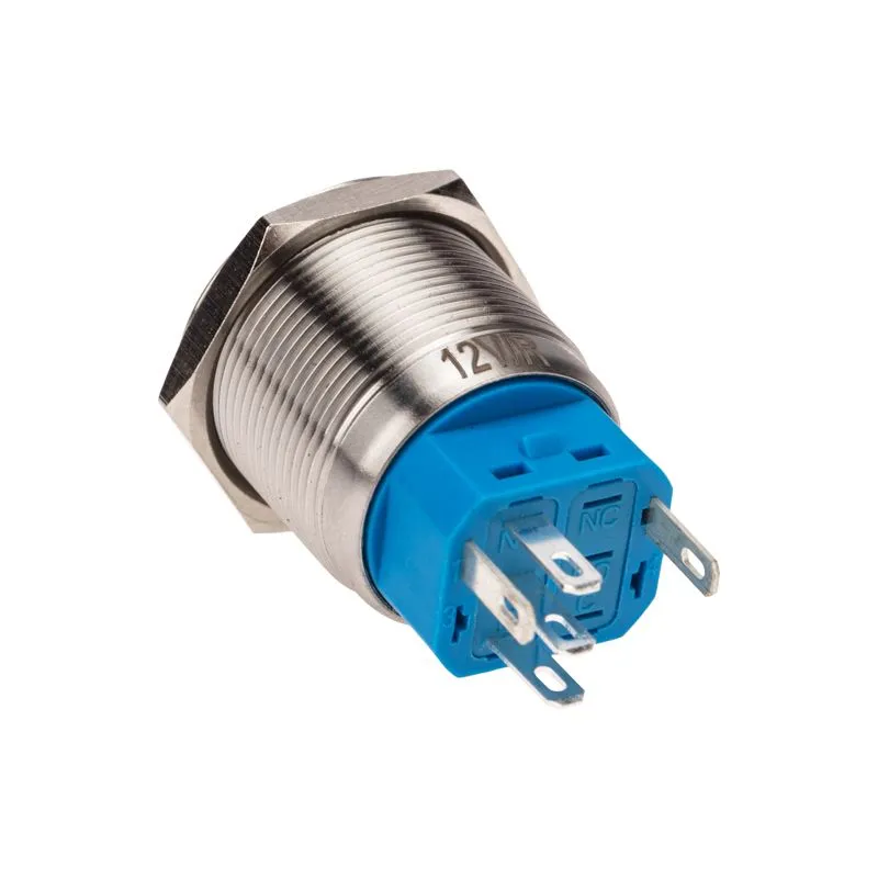 Кнопка антивандальная Ø22 12В(LED) Б/Фикс (5с) OFF-(ON) / ON-(OFF) подсв/красная REXANT - Фото 3