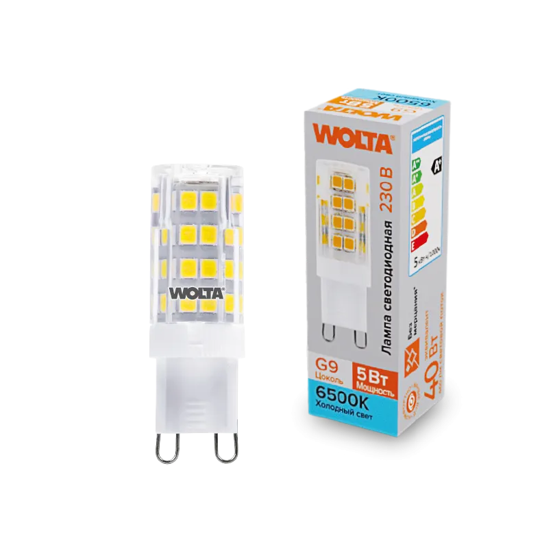 Светодиодная лампа WOLTA WSTD-JCD-5W6KG9-C 5Вт 6500K G9