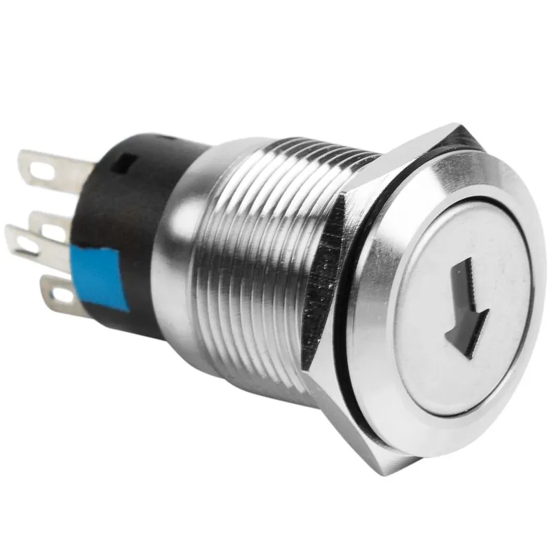 Кнопка  антивандальная Ø19 250В Б/Фикс (5с) OFF-(ON) / ON-(OFF) плоская подсв/зеленая СТРЕЛКА REXANT - Фото 2