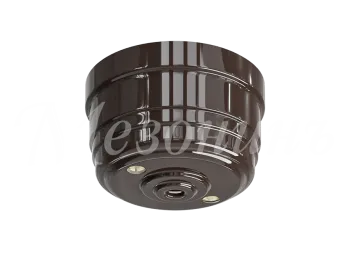 Корпус розетки потолочной пластиковый, D70x40, цвет - коричневый, серия УСАДЬБА, ТМ МЕЗОНИНЪ