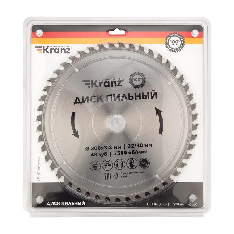 Диск пильный 300 мм х 48 зуб х 32/30 мм KRANZ - Фото 3