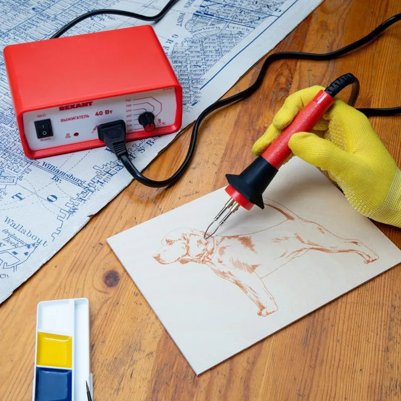 Выжигатель (прибор для выжигания), пирограф, 40Вт, 230В, 450-750°C, коробка REXANT - Фото 2