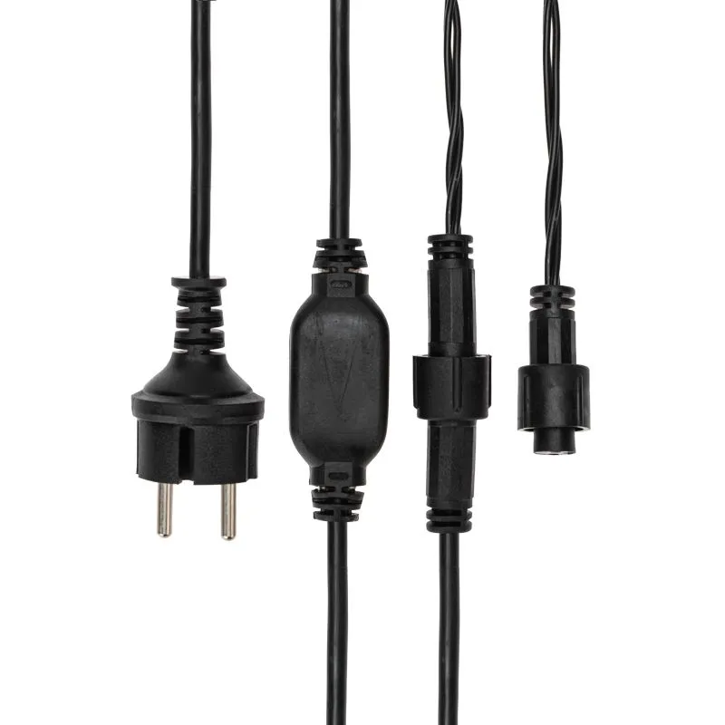 Гирлянда светодиодная Бахрома (Айсикл) 5,6x0,9м 240 LED СИНИЙ черный каучук 3,3мм IP67 постоянное свечение 230В блок в комплекте NEON-NIGHT - Фото 3